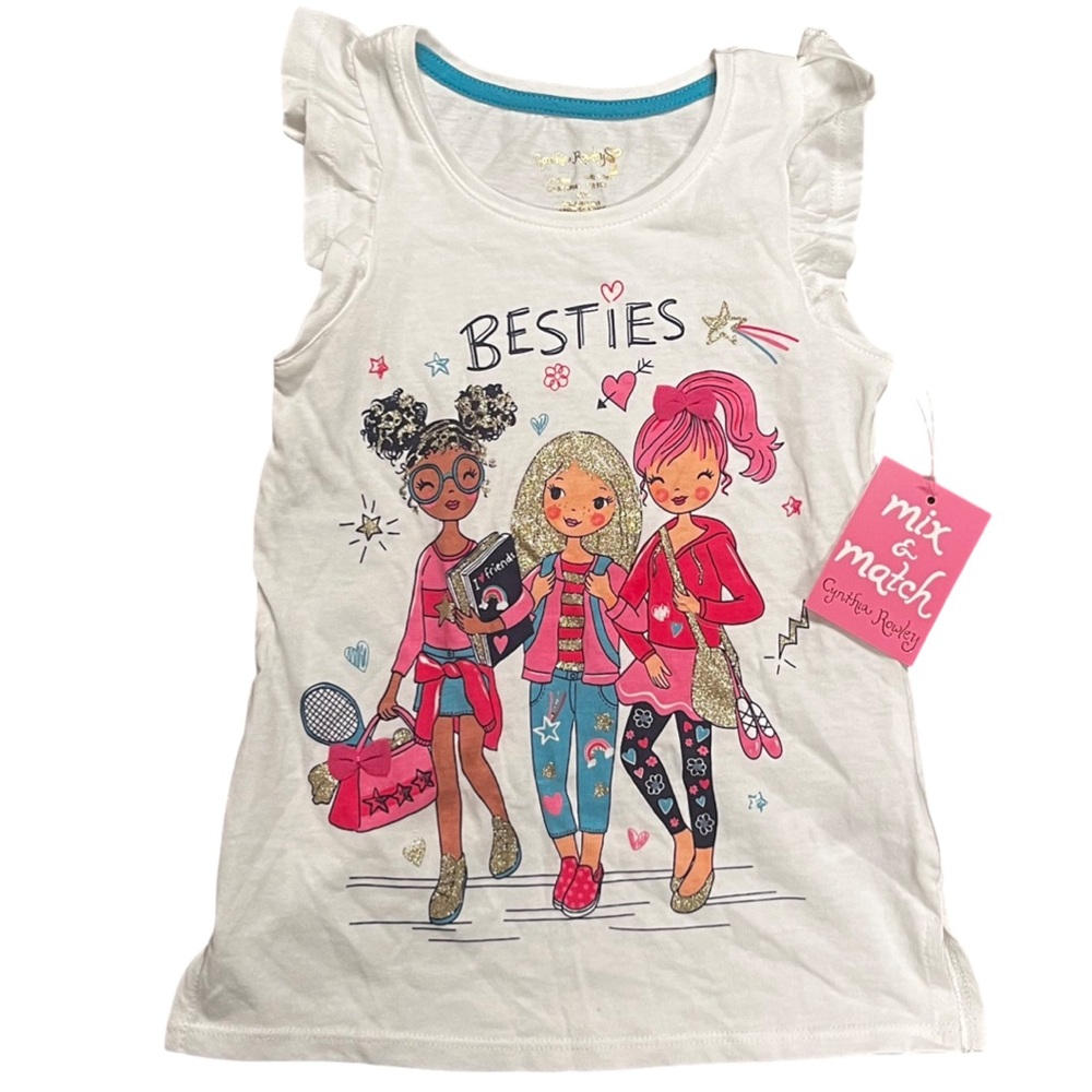 NWT‎ Cynthia Rowley Girls Besties Tank Tops Shirt Size 4 (XS) NEW